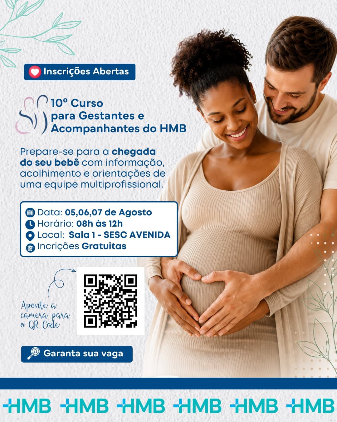 HMB abre inscrições para o 10º Curso para Gestantes e Acompanhantes