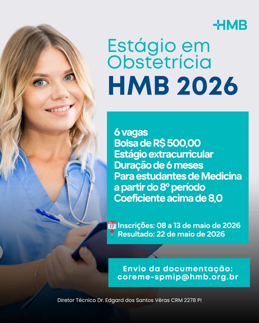 HMB abre seleção para estágio em Obstetrícia