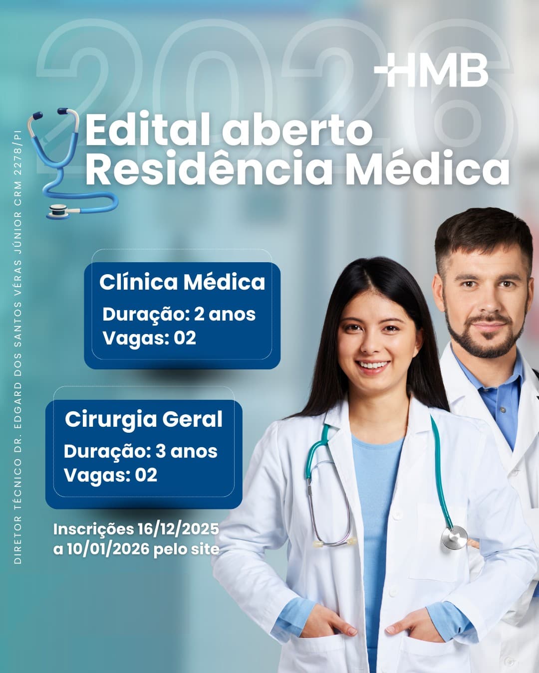 HMB lança edital para Programa de Residência Médica 2026