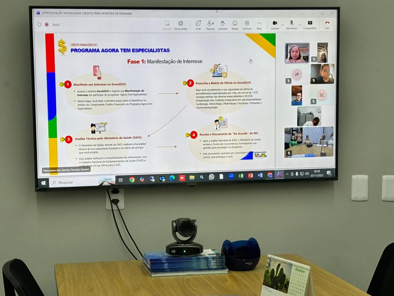 HMB participa de reunião técnica com o Ministério da Saúde e Cecara sobre o programa Mais Especialis